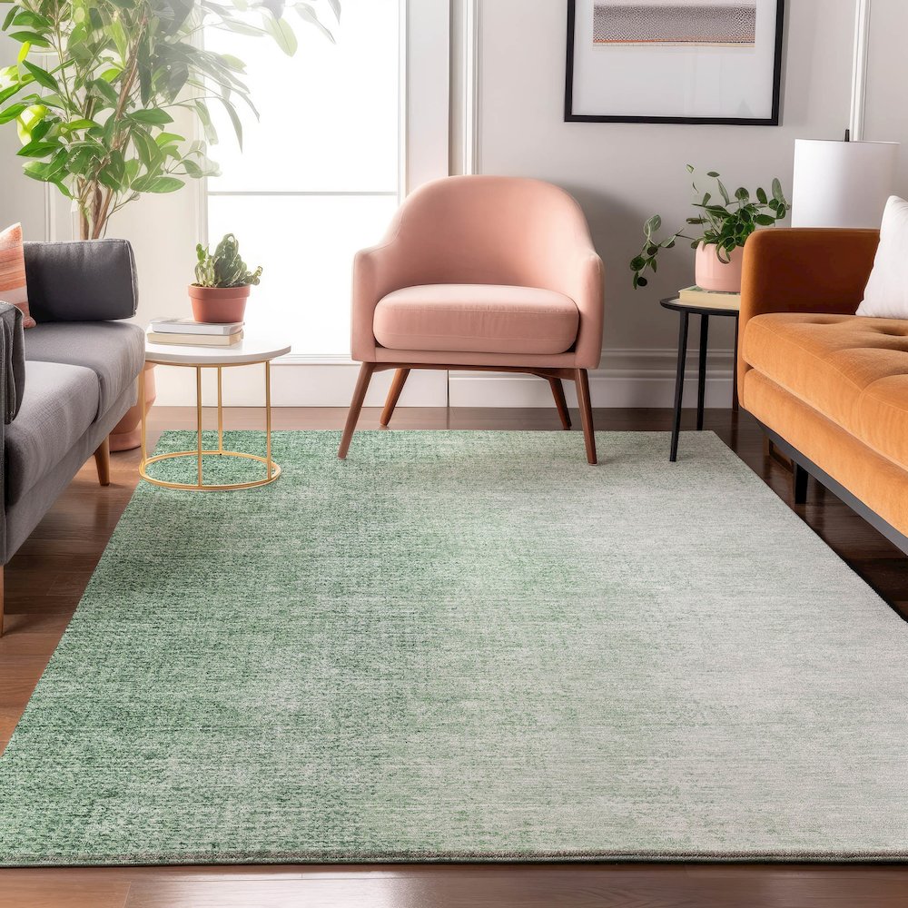 Premium Machine Washable Mayfield AMF822 Green 10' x 14' Rug. Picture 5