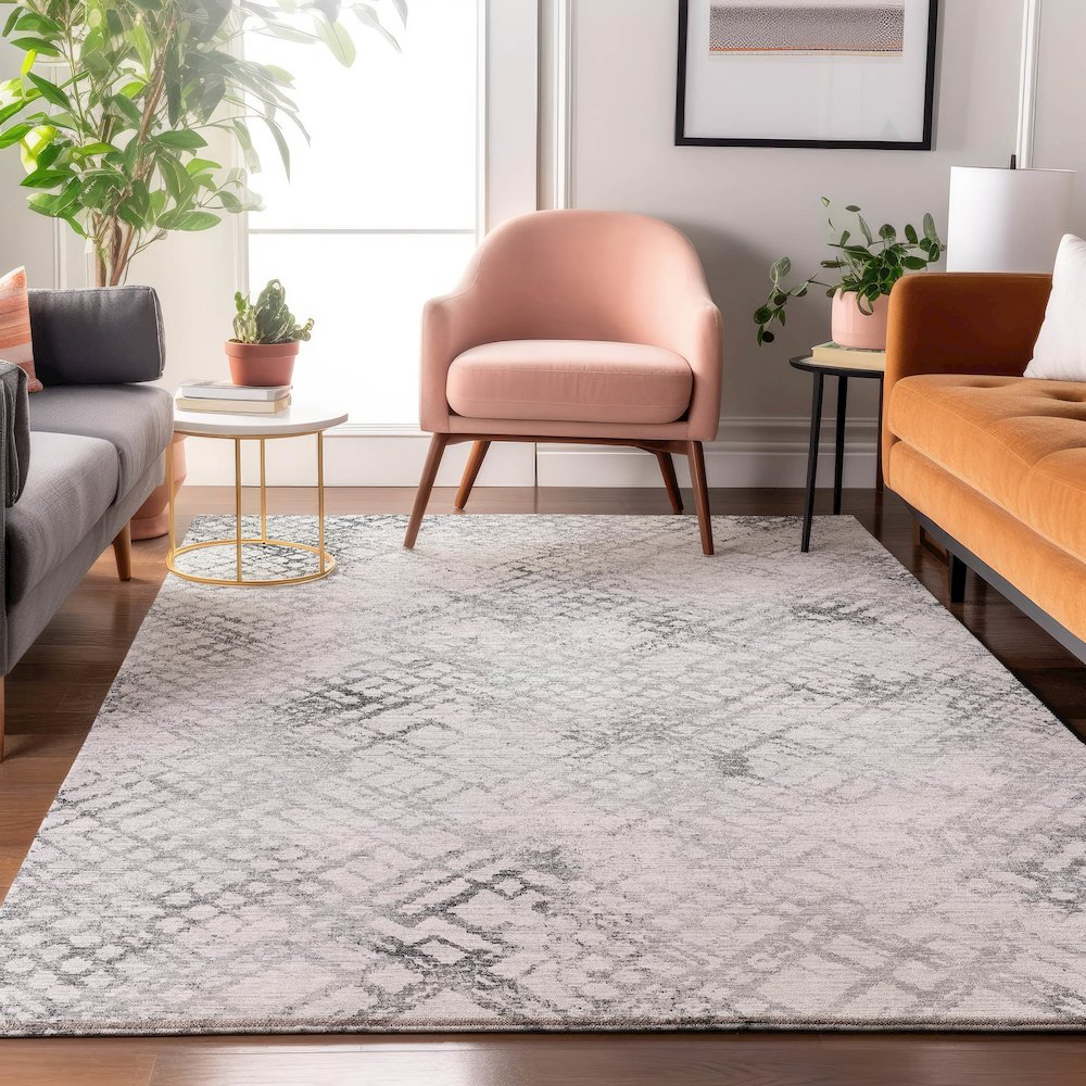 Premium Machine Washable Mayfield AMF824 Gray 10' x 14' Rug. Picture 5