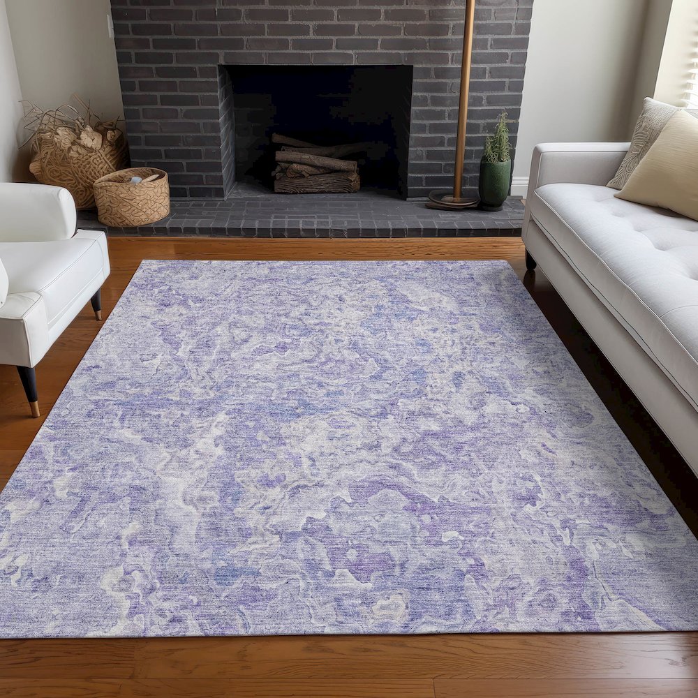 Premium Machine Washable Mayfield AMF829 Plum 10' x 14' Rug. Picture 5