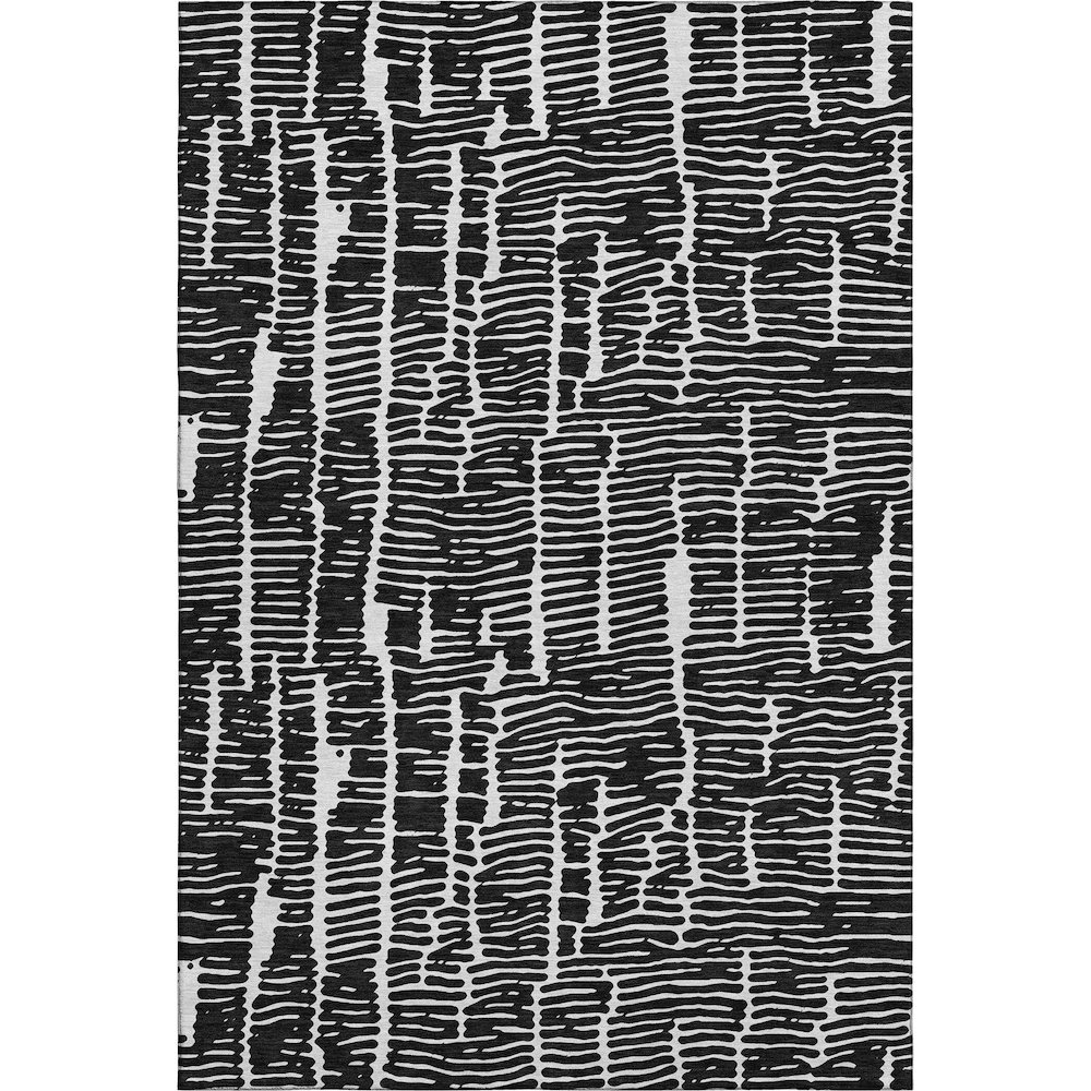 Premium Machine Washable Mayfield AMF830 Black 10' x 14' Rug. Picture 1