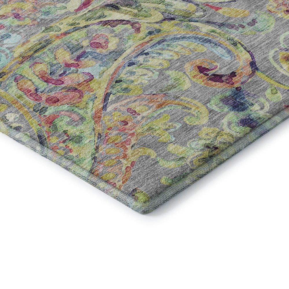 Premium Machine Washable Mayfield AMF834 Gray 8' x 8' Round Rug. Picture 3