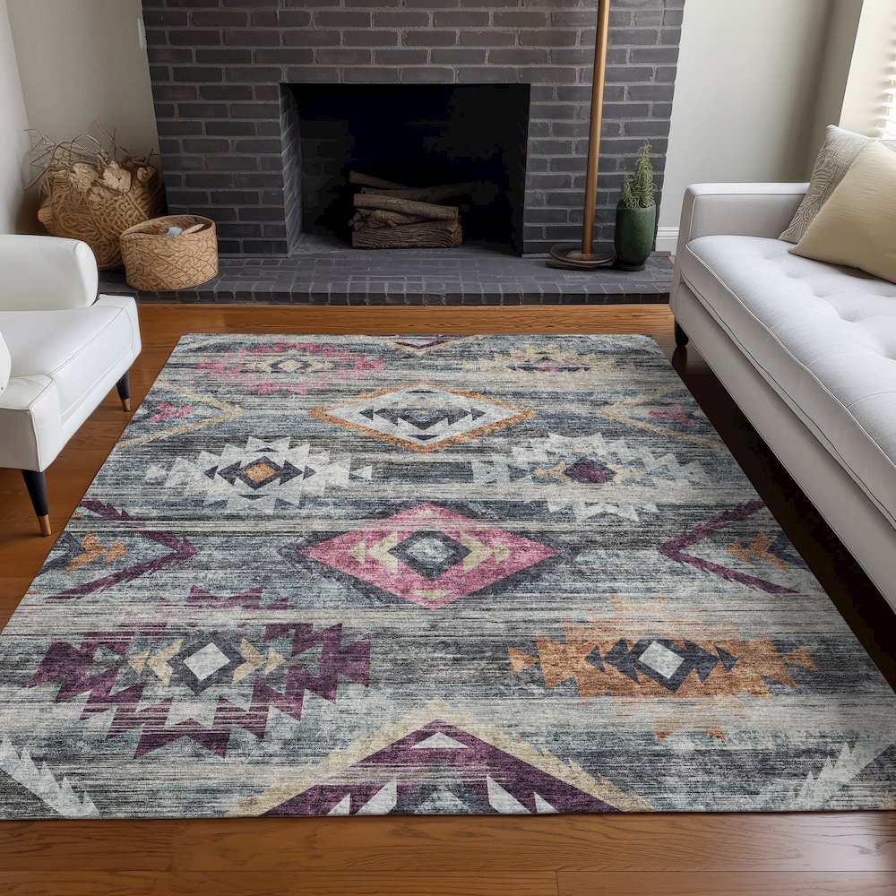 Premium Machine Washable Mayfield AMF836 Gray 10' x 14' Rug. Picture 5