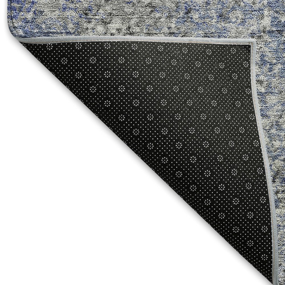 Premium Machine Washable Mayfield AMF840 Blue 8' x 8' Round Rug. Picture 2