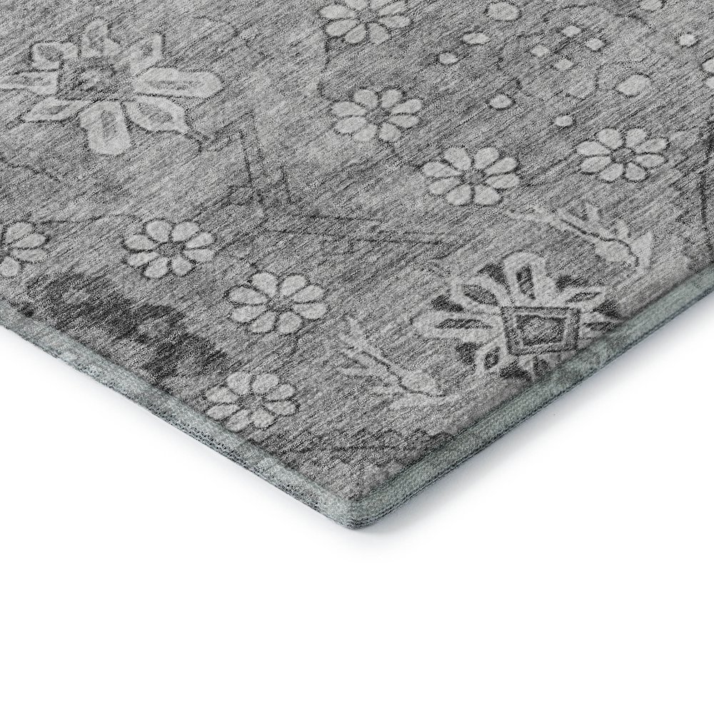 Premium Machine Washable Mayfield AMF841 Gray 8' x 8' Round Rug. Picture 3
