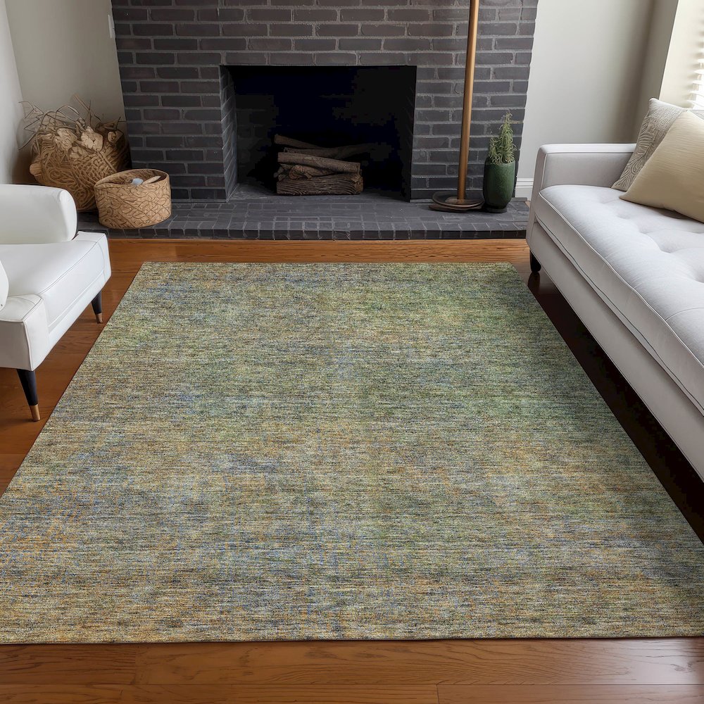 Premium Machine Washable Mayfield AMF843 Green 10' x 14' Rug. Picture 5