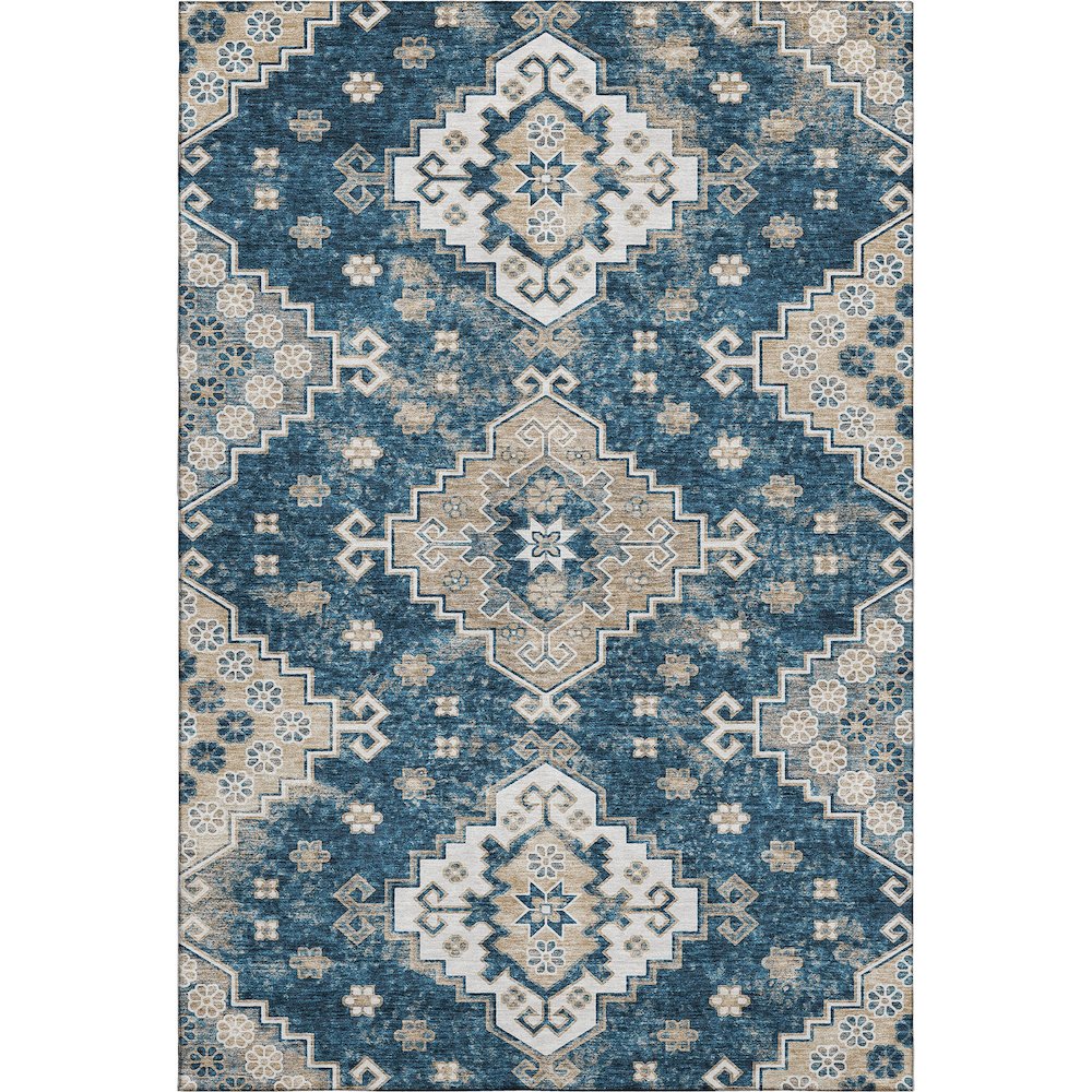 Premium Machine Washable Mayfield AMF846 Navy 10' x 14' Rug. Picture 1
