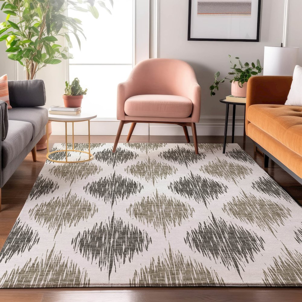 Premium Machine Washable Mayfield AMF848 Taupe 10' x 14' Rug. Picture 5