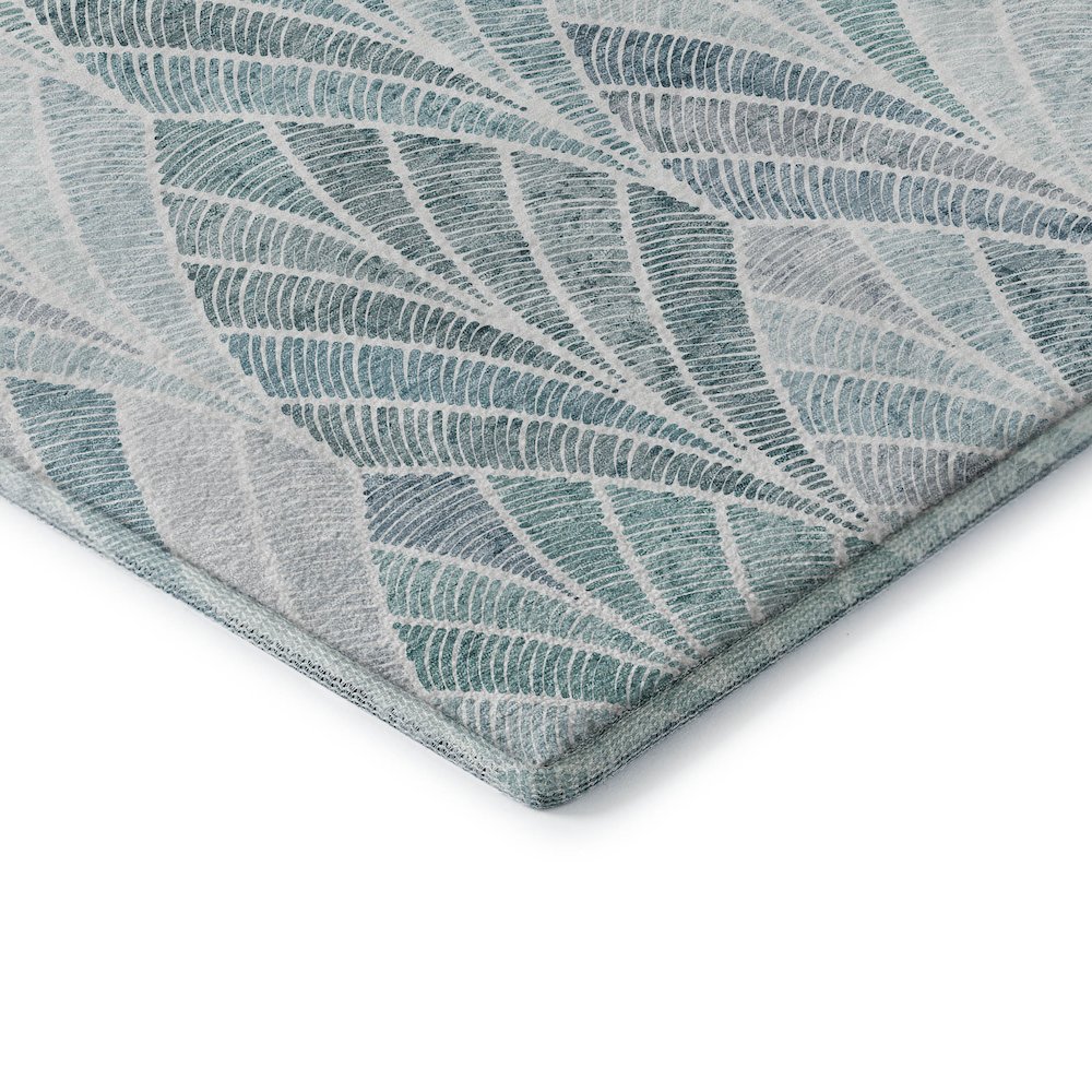 Premium Machine Washable Mayfield AMF851 Aqua 8' x 8' Round Rug. Picture 3