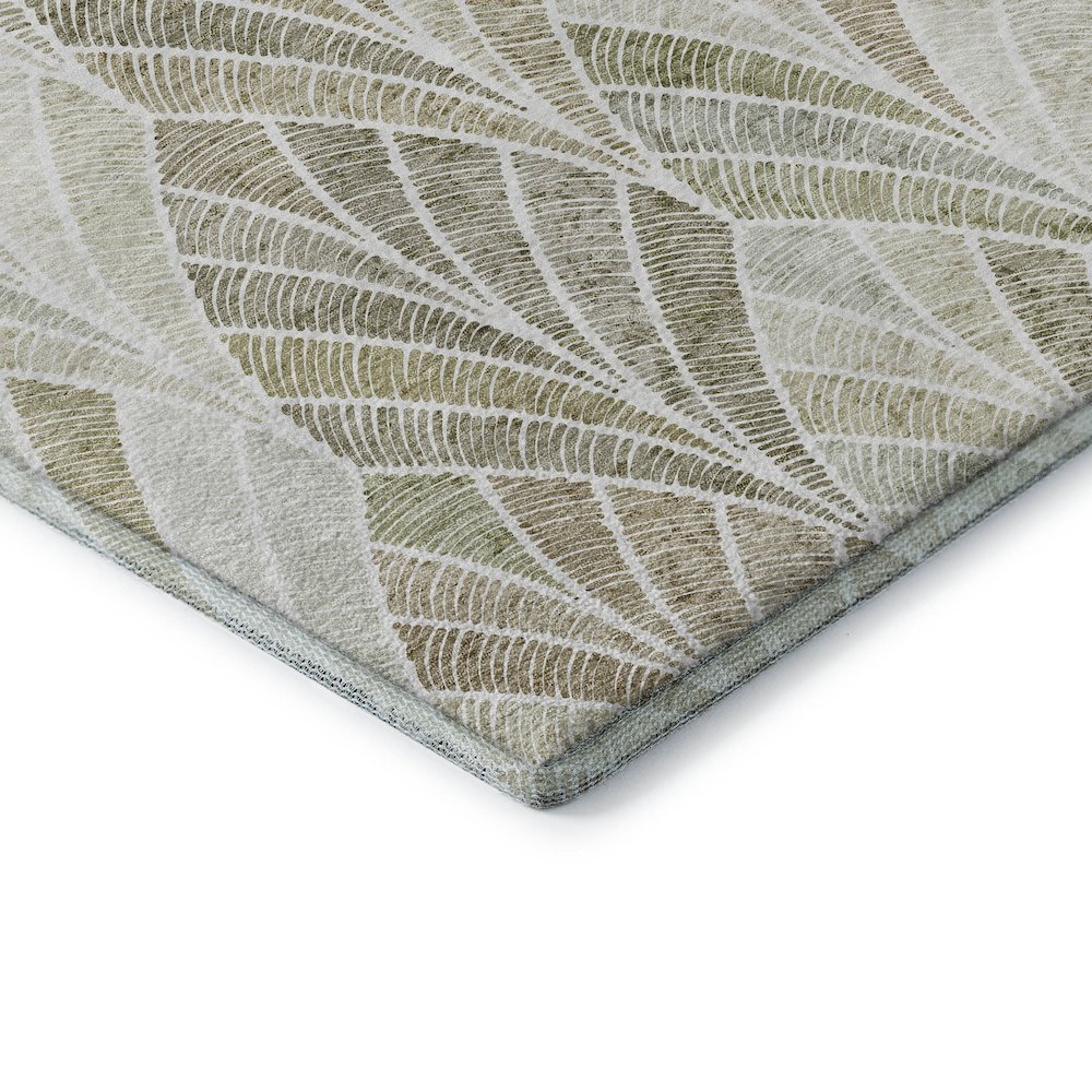 Premium Machine Washable Mayfield AMF851 Khaki 8' x 8' Round Rug. Picture 3