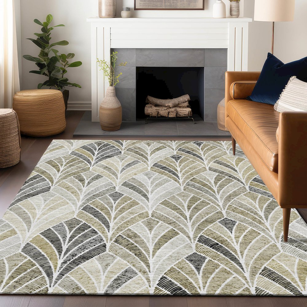 Premium Machine Washable Mayfield AMF851 Taupe 10' x 14' Rug. Picture 6