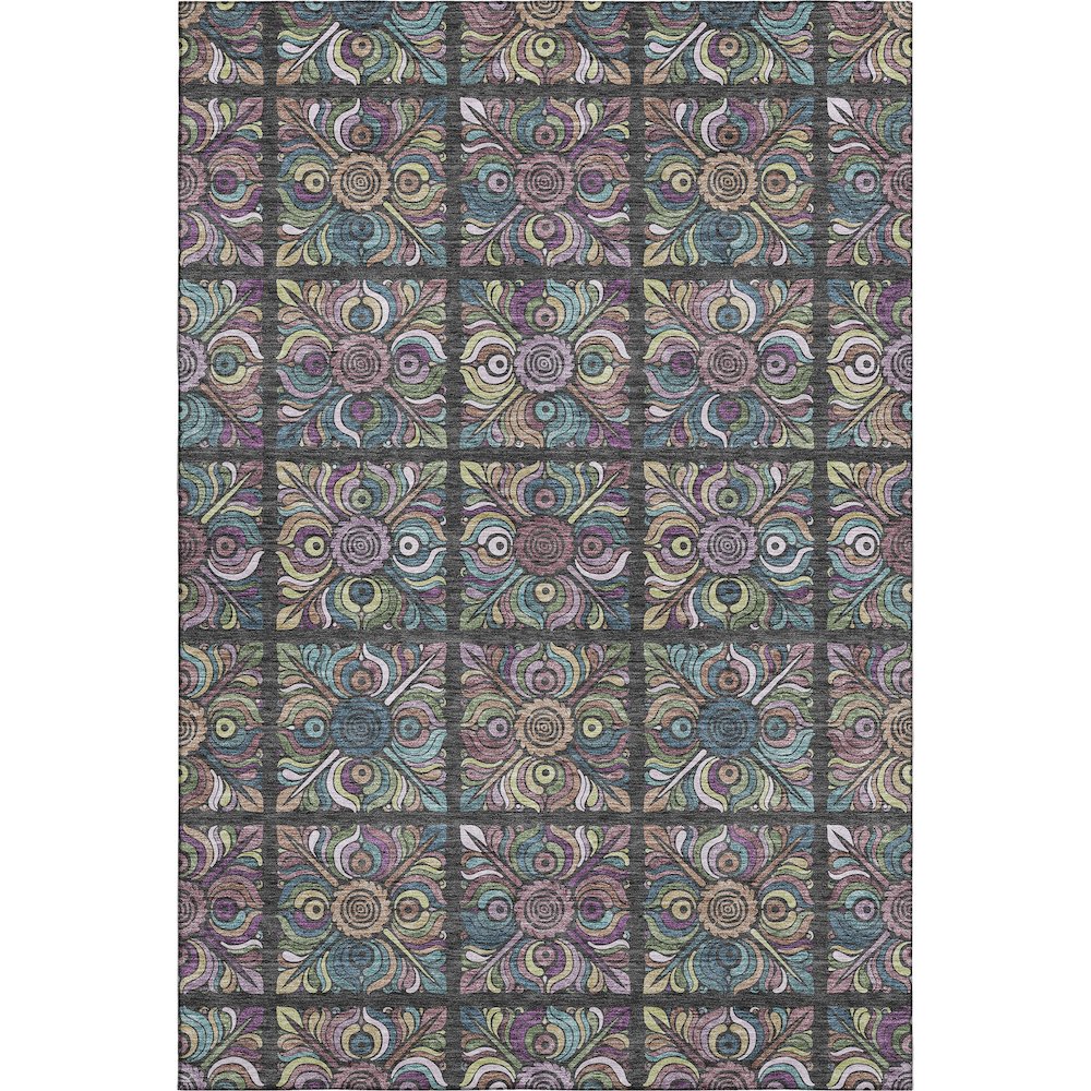 Premium Machine Washable Mayfield AMF852 Black 10' x 14' Rug. Picture 1