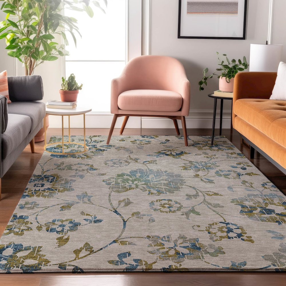 Premium Machine Washable Mayfield AMF856 Taupe 10' x 14' Rug. Picture 5