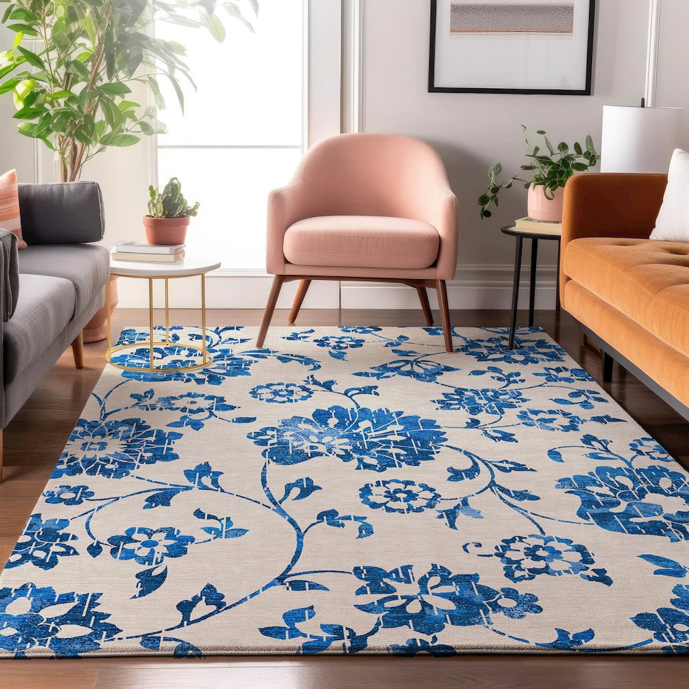 Premium Machine Washable Mayfield AMF856 White 10' x 14' Rug. Picture 5