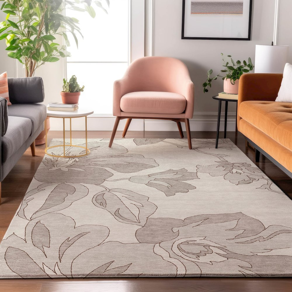 Premium Machine Washable Mayfield AMF857 Ivory 10' x 14' Rug. Picture 5