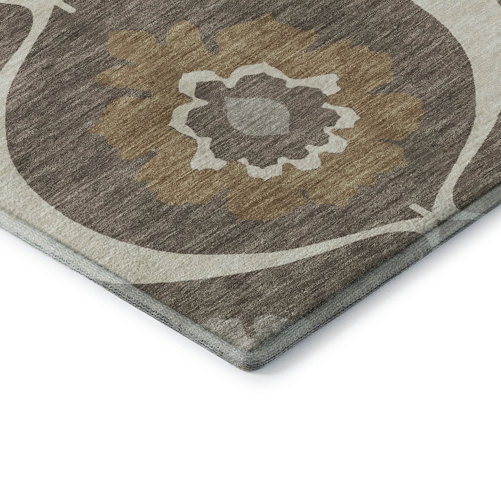Premium Machine Washable Mayfield AMF858 Brown 8' x 8' Round Rug. Picture 3
