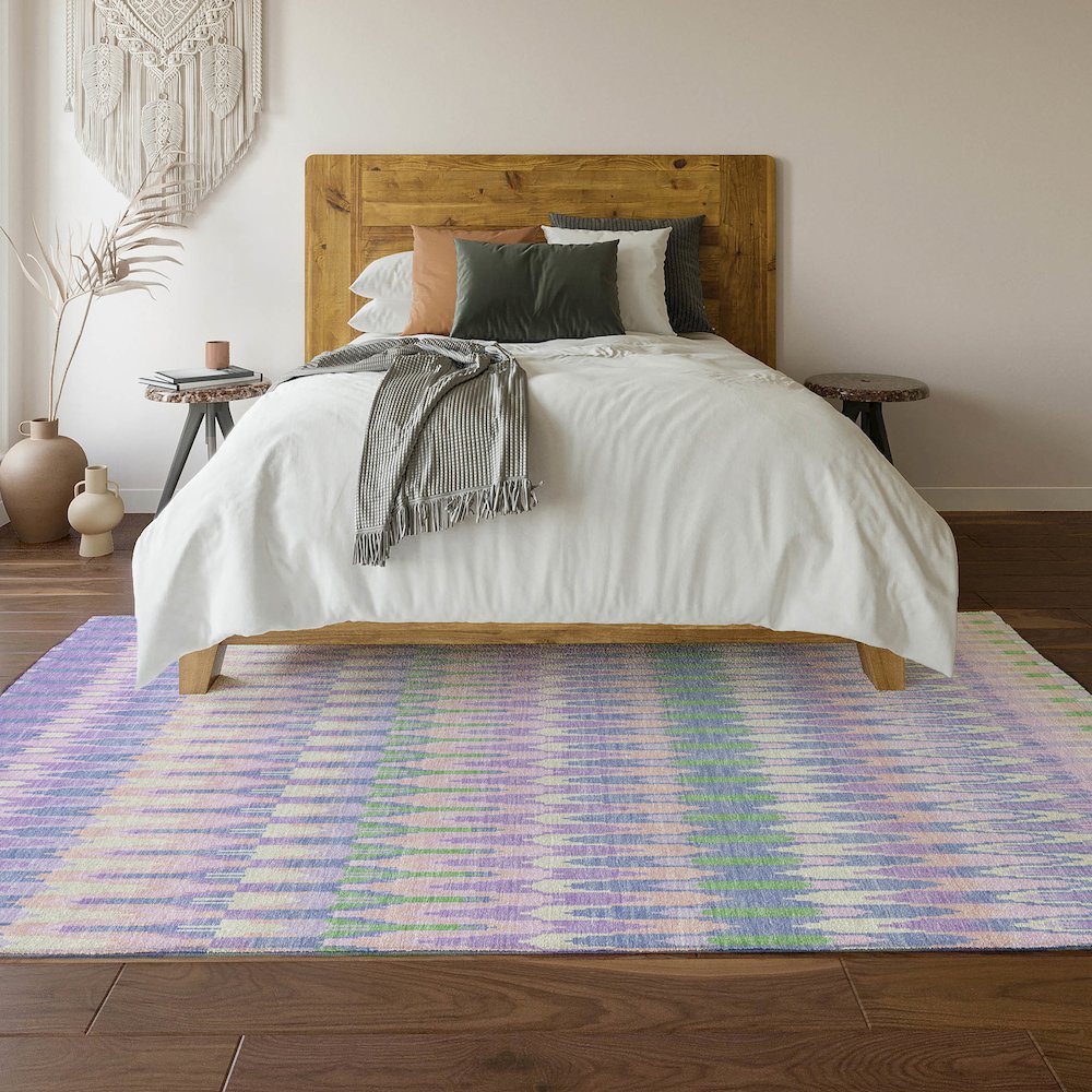 Premium Machine Washable Mayfield AMF860 Lavender 10' x 14' Rug. Picture 6