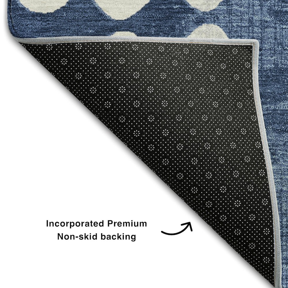 Premium Machine Washable Mayfield AMF869 Navy 8' x 8' Round Rug. Picture 2