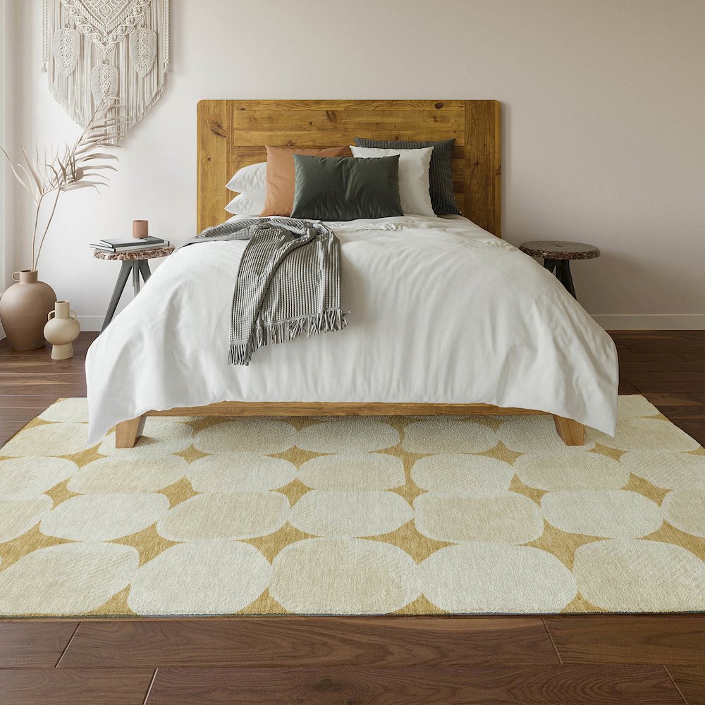 Premium Machine Washable Mayfield AMF870 Gold 10' x 14' Rug. Picture 6