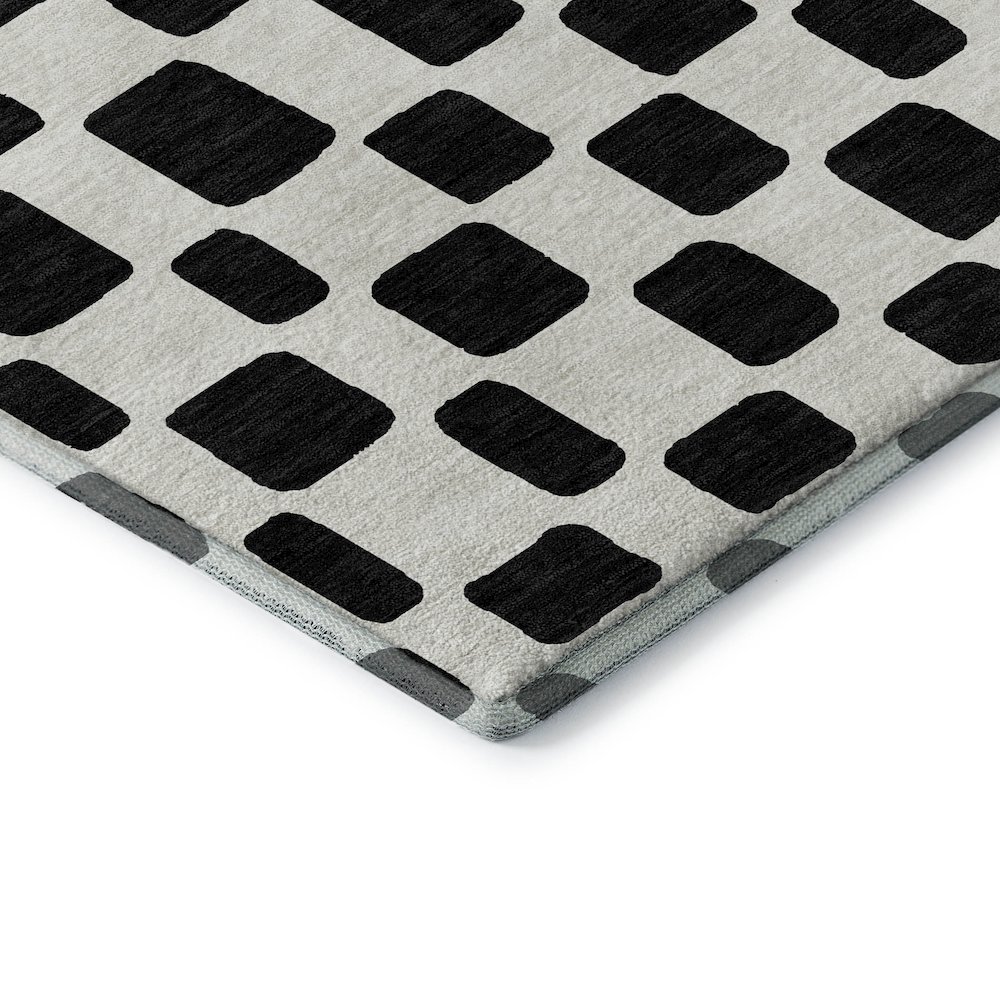 Premium Machine Washable Mayfield AMF871 Black 8' x 8' Round Rug. Picture 3