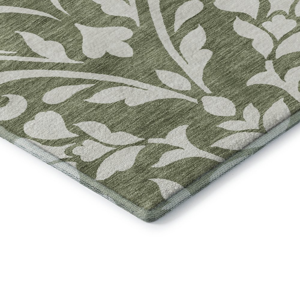 Premium Machine Washable Mayfield AMF875 Fern 8' x 8' Round Rug. Picture 3
