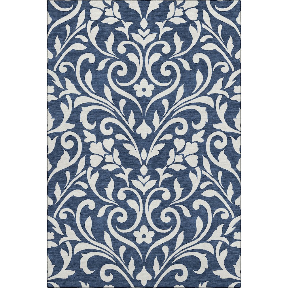 Premium Machine Washable Mayfield AMF875 Navy 10' x 14' Rug. Picture 1