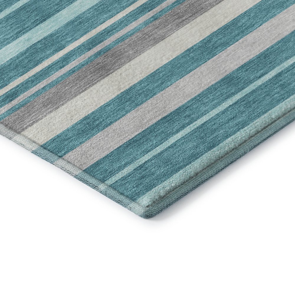 Premium Machine Washable Mayfield AMF879 Teal 8' x 8' Round Rug. Picture 3