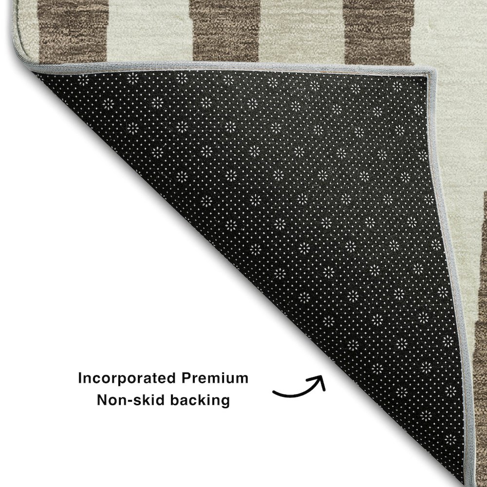 Premium Machine Washable Mayfield AMF881 Brown 8' x 8' Round Rug. Picture 2