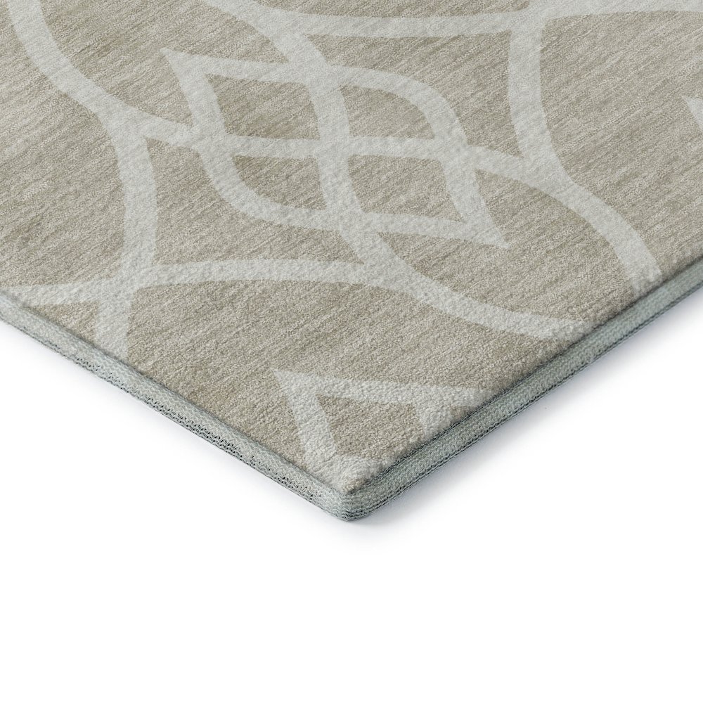Premium Machine Washable Mayfield AMF884 Beige 8' x 8' Round Rug. Picture 3