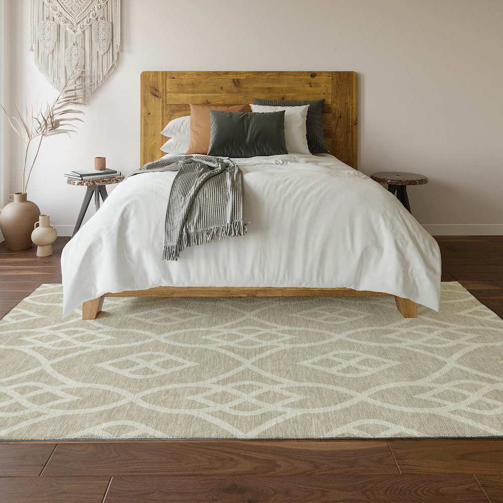 Premium Machine Washable Mayfield AMF884 Beige 10' x 14' Rug. Picture 6