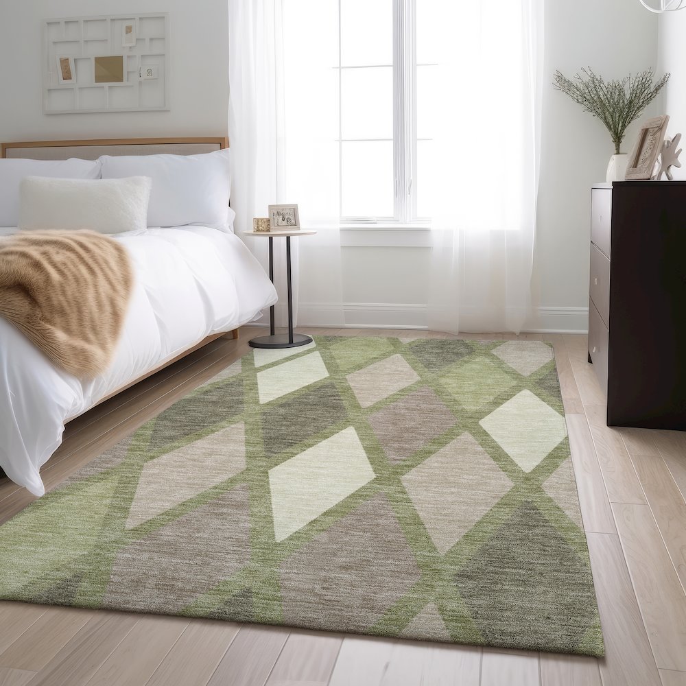 Premium Machine Washable Mayfield AMF887 Aloe 10' x 14' Rug. Picture 5
