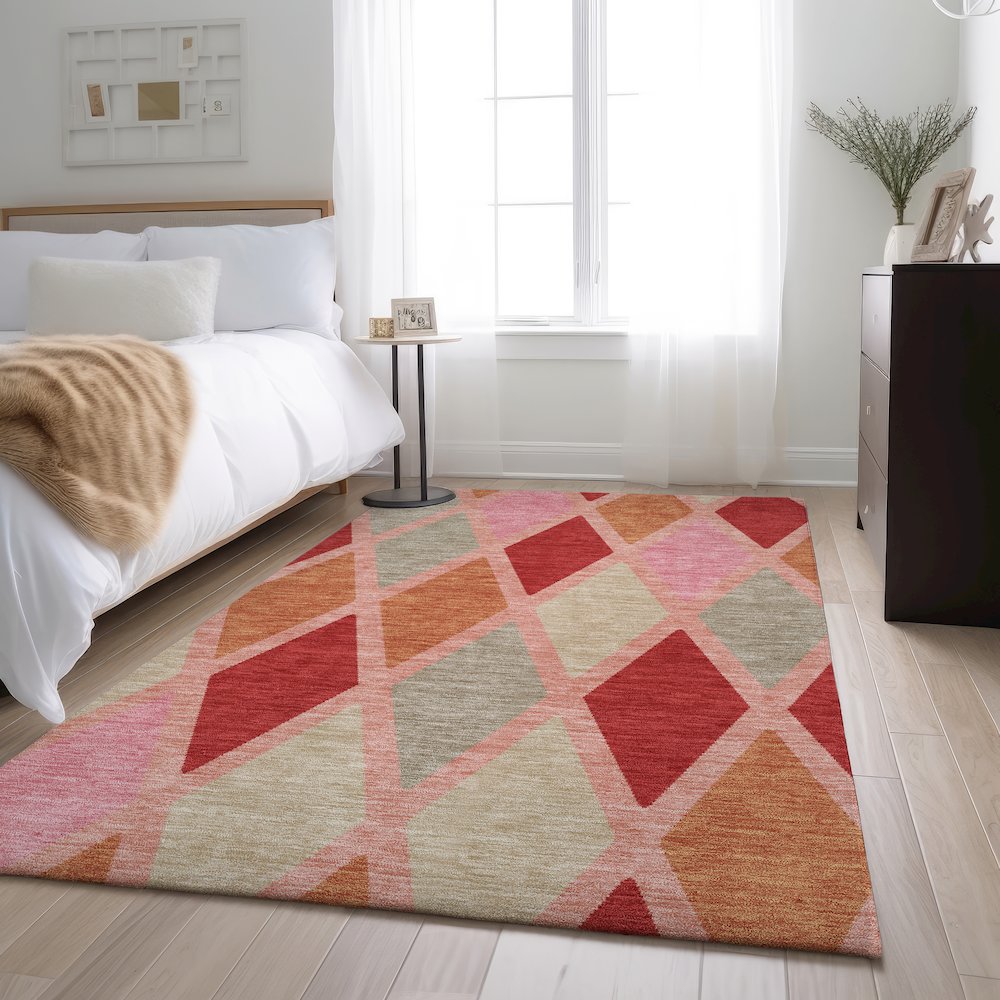 Premium Machine Washable Mayfield AMF887 Pink 10' x 14' Rug. Picture 5