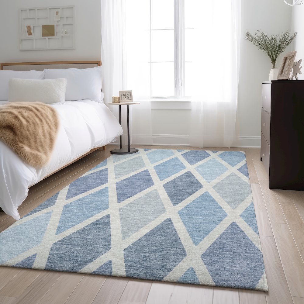 Premium Machine Washable Mayfield AMF887 Sky 10' x 14' Rug. Picture 5
