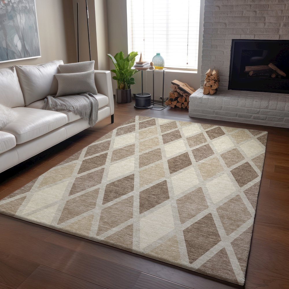 Premium Machine Washable Mayfield AMF887 Taupe 10' x 14' Rug. Picture 6