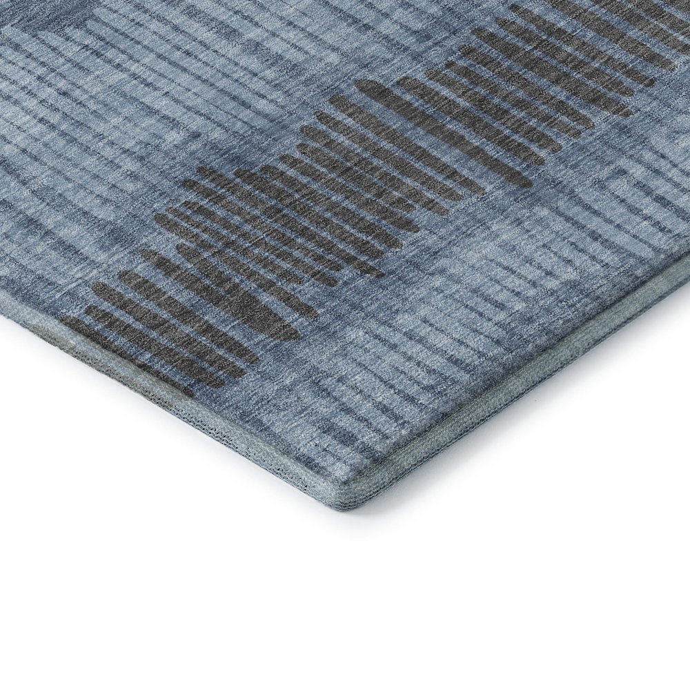 Premium Machine Washable Mayfield AMF889 Blue 8' x 8' Round Rug. Picture 3