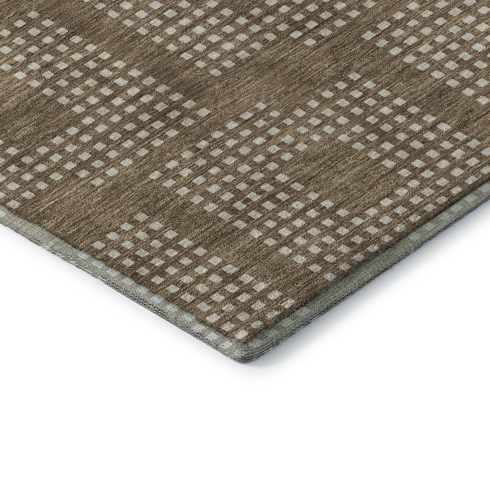 Premium Machine Washable Mayfield AMF890 Brown 8' x 8' Round Rug. Picture 3