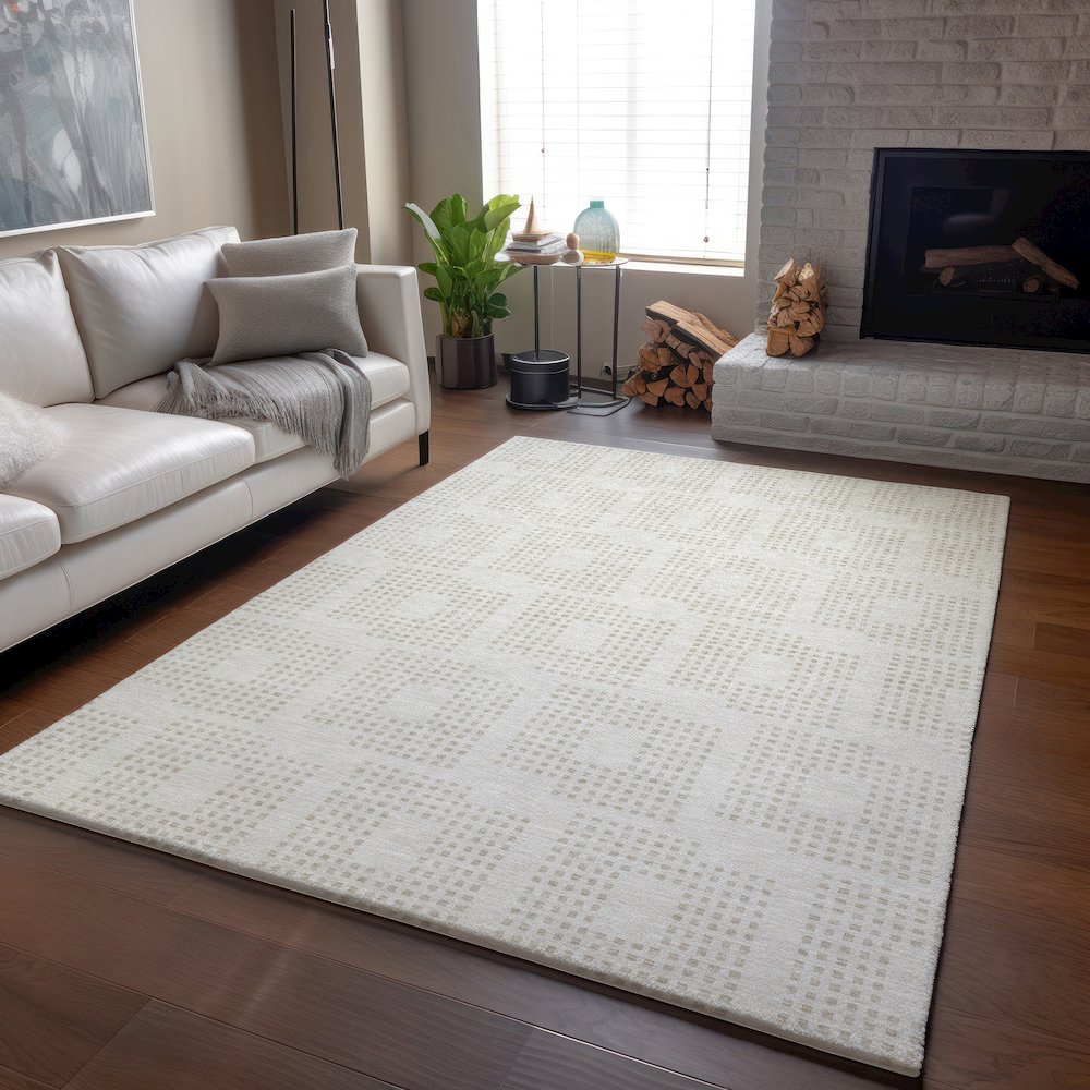 Premium Machine Washable Mayfield AMF890 Ivory 10' x 14' Rug. Picture 6