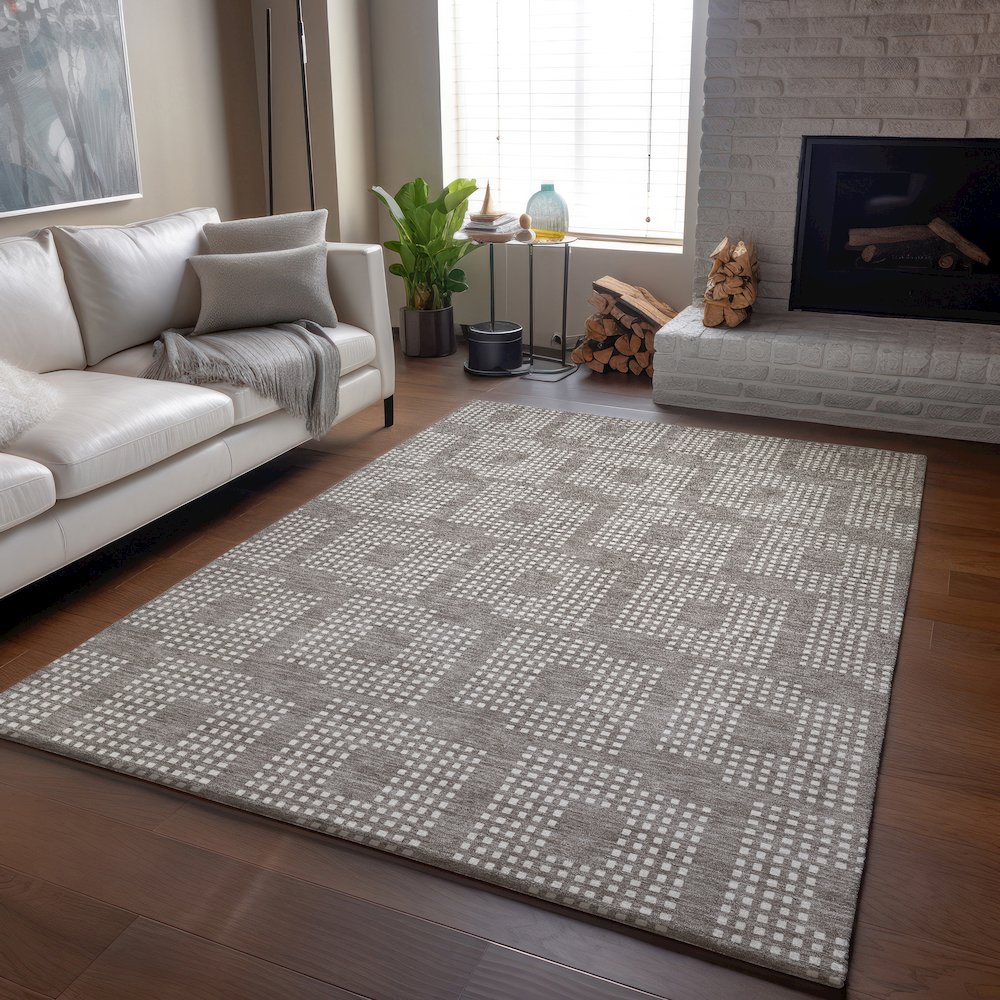 Premium Machine Washable Mayfield AMF890 Taupe 10' x 14' Rug. Picture 6
