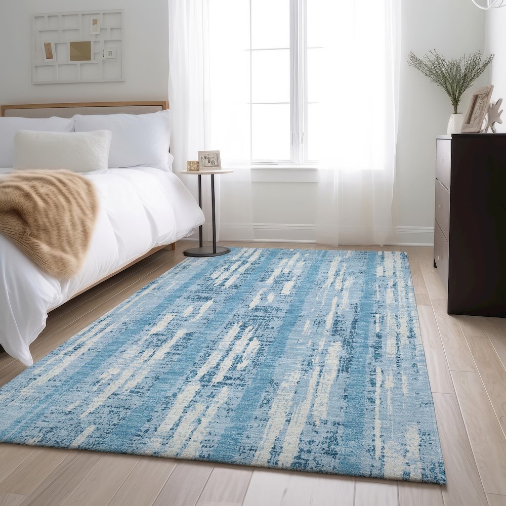 Premium Machine Washable Mayfield AMF892 Sky 10' x 14' Rug. Picture 5