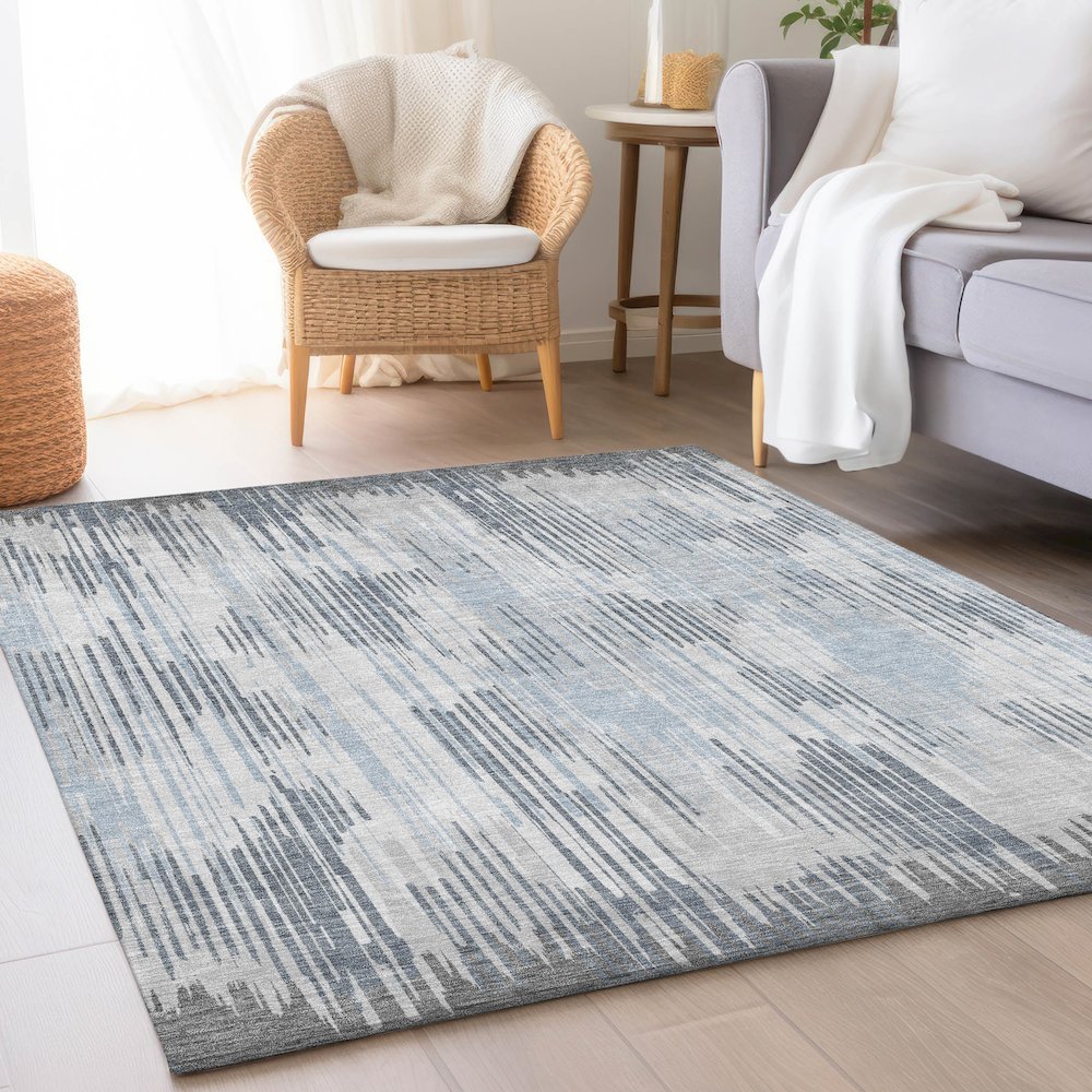 Premium Machine Washable Mayfield AMF893 Gray 10' x 14' Rug. Picture 5