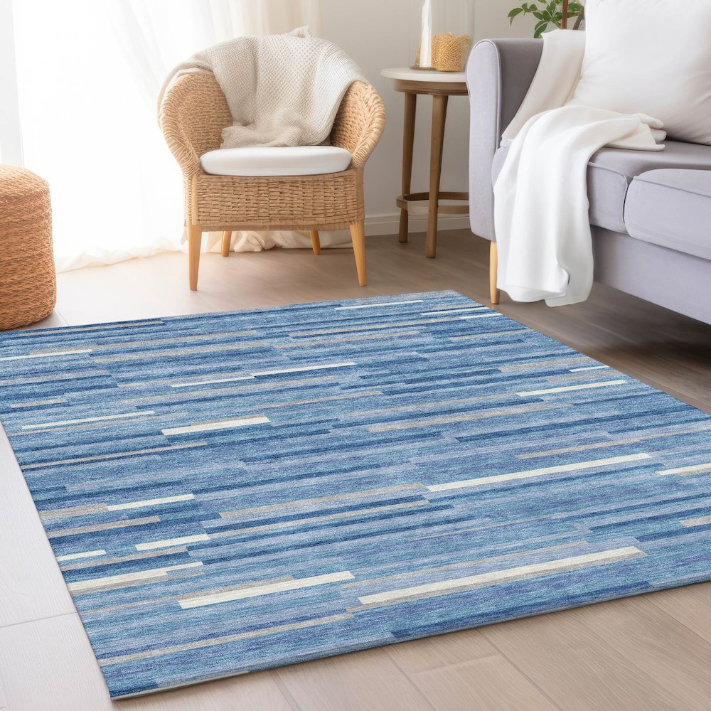 Premium Machine Washable Mayfield AMF894 Sky 10' x 14' Rug. Picture 5