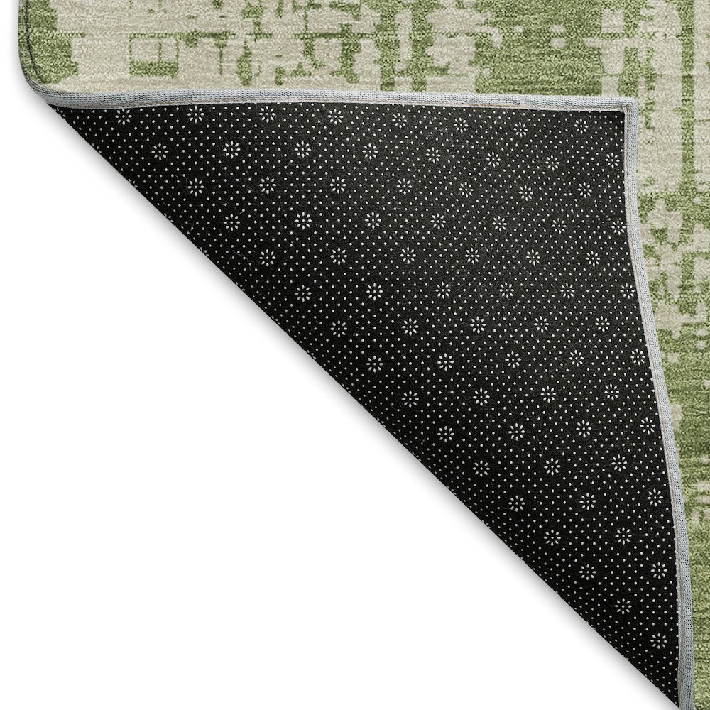 Premium Machine Washable Mayfield AMF895 Green 8' x 8' Round Rug. Picture 2