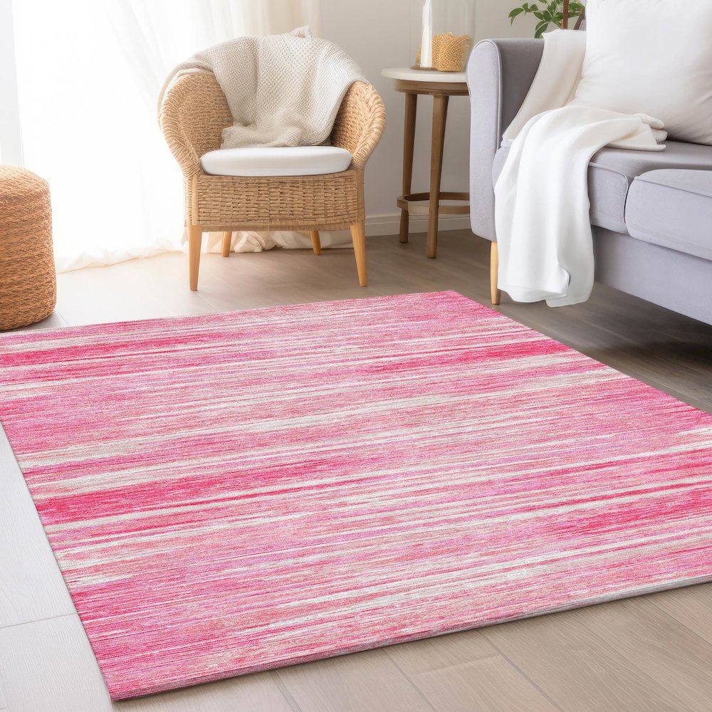 Premium Machine Washable Mayfield AMF896 Pink 10' x 14' Rug. Picture 5