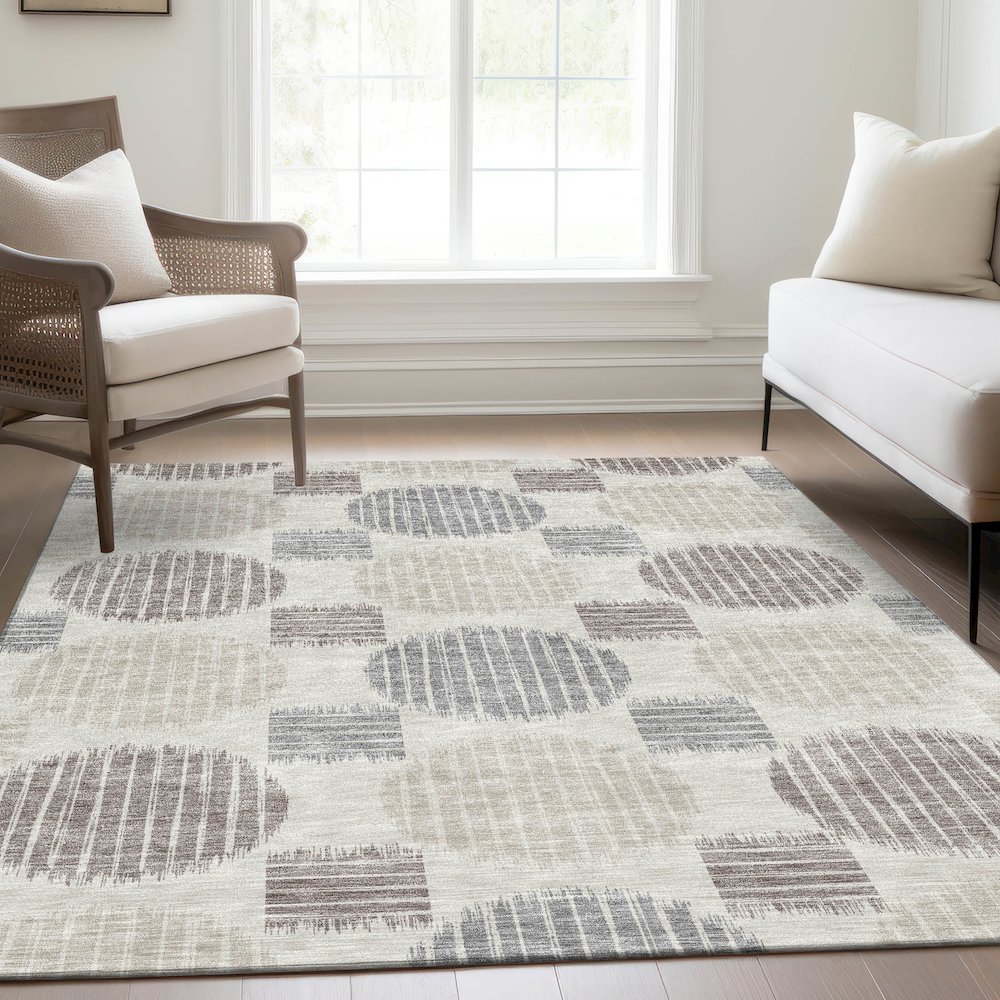 Premium Machine Washable Mayfield AMF900 Ivory 10' x 14' Rug. Picture 6