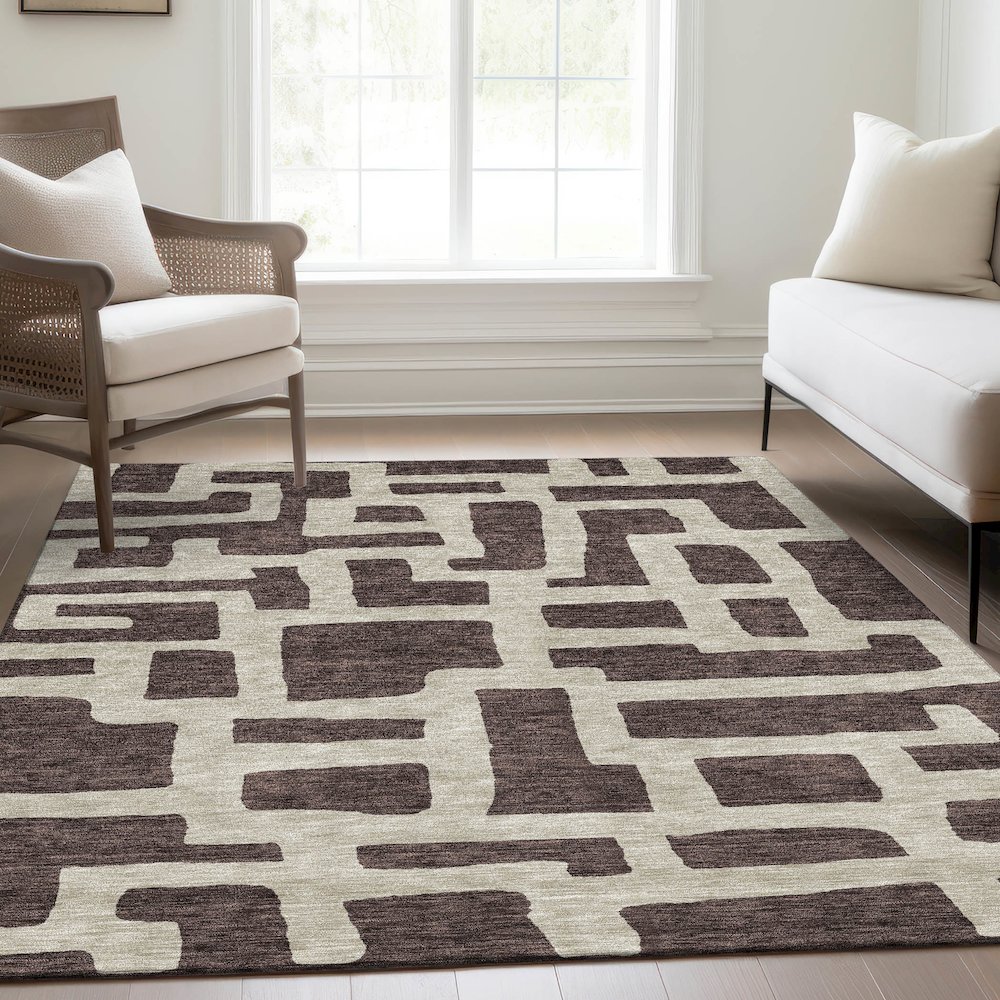 Premium Machine Washable Mayfield AMF903 Fudge 10' x 14' Rug. Picture 6