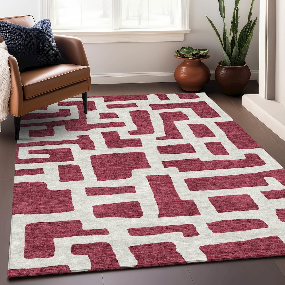 Premium Machine Washable Mayfield AMF903 Garnet 10' x 14' Rug. Picture 5