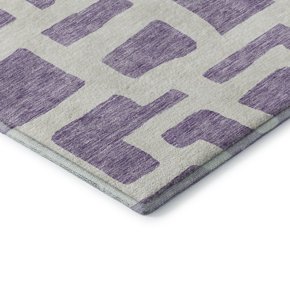 Premium Machine Washable Mayfield AMF903 Purple 8' x 8' Round Rug. Picture 3