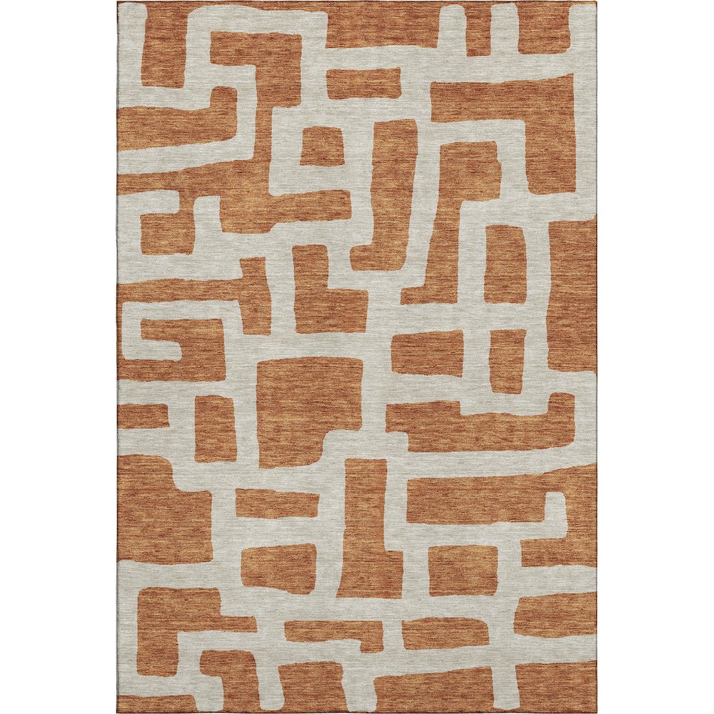 Premium Machine Washable Mayfield AMF903 Terracotta 10' x 14' Rug. Picture 1