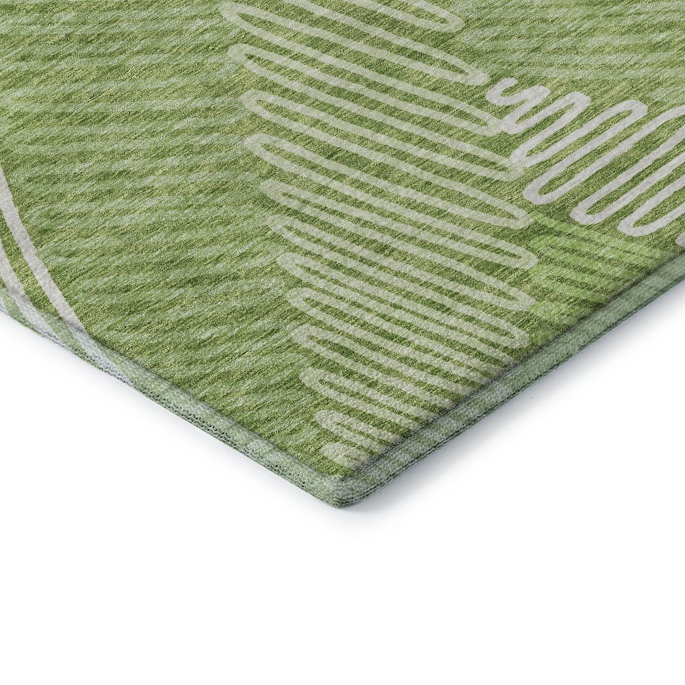 Premium Machine Washable Mayfield AMF904 Lime 8' x 8' Round Rug. Picture 3