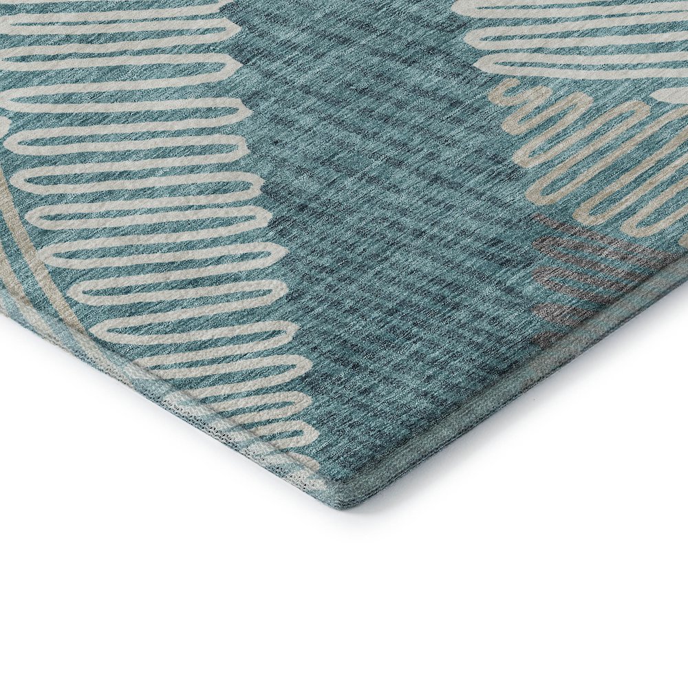 Premium Machine Washable Mayfield AMF904 Teal 8' x 8' Round Rug. Picture 3