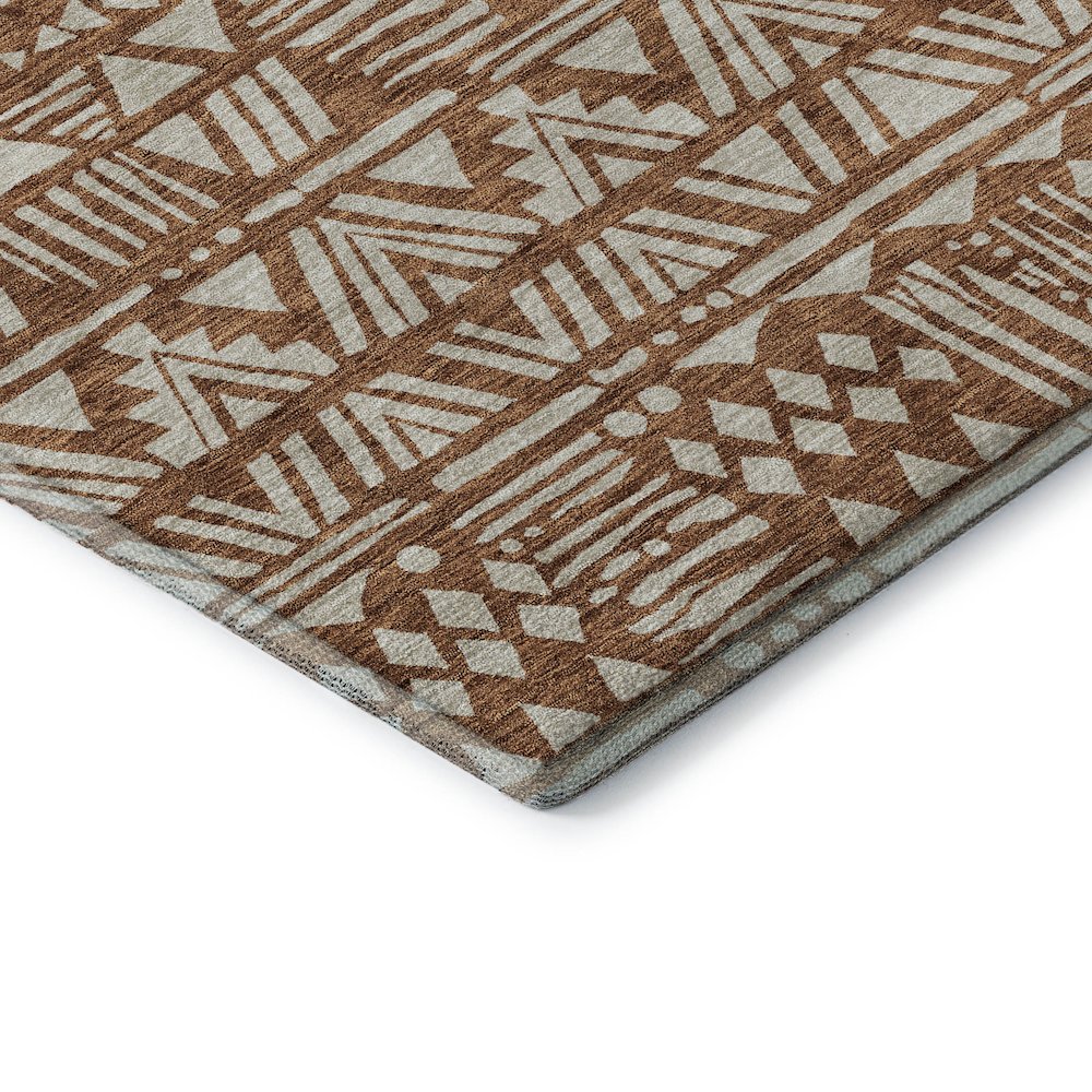 Premium Machine Washable Mayfield AMF907 Terracotta 8' x 8' Round Rug. Picture 3